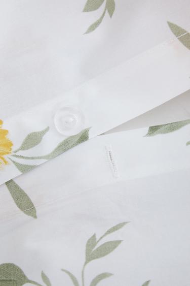 Zara SUNFLOWER PRINT DUVET COVER - Oyster-white