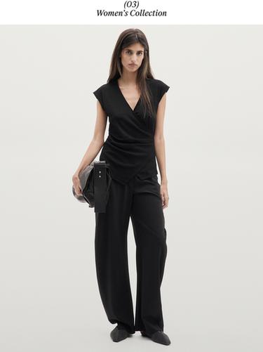 Top cache-cœur finition métallisée - Noir de Zara - Image 0