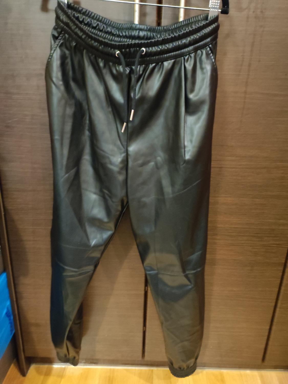 FAUX LEATHER JOGGING TROUSERS - Image 2