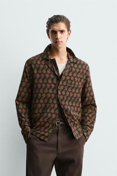 PAISLEY PRINT FLOWING SHIRT - Brown by Zara