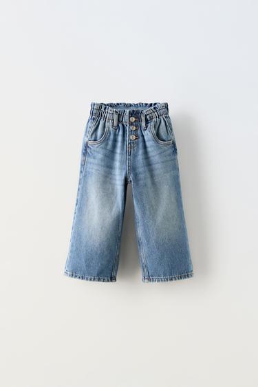 ДЖИНСЫ-КЮЛОТЫ СО СБОРКОЙ НА ТАЛИИ — ВЫЦВЕТШИЙ СИНИЙ от Zara — изображение 0