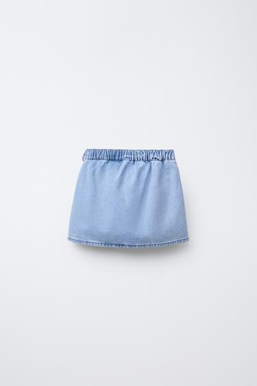 DENIM SKIRT WITH BOW - Mid-blue by Zara - Image 1