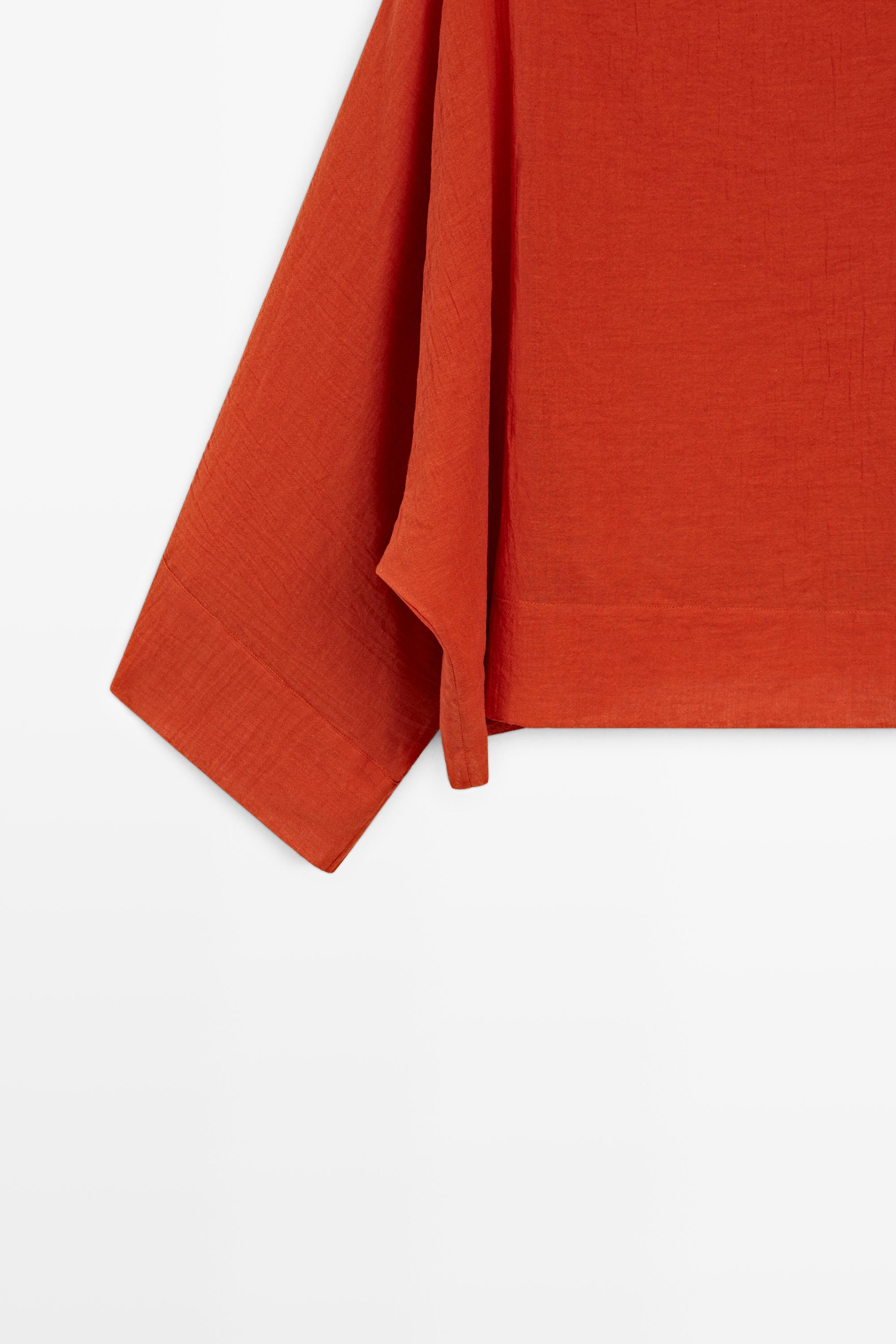 Flowing 100% cotton shirt with voluminous sleeves