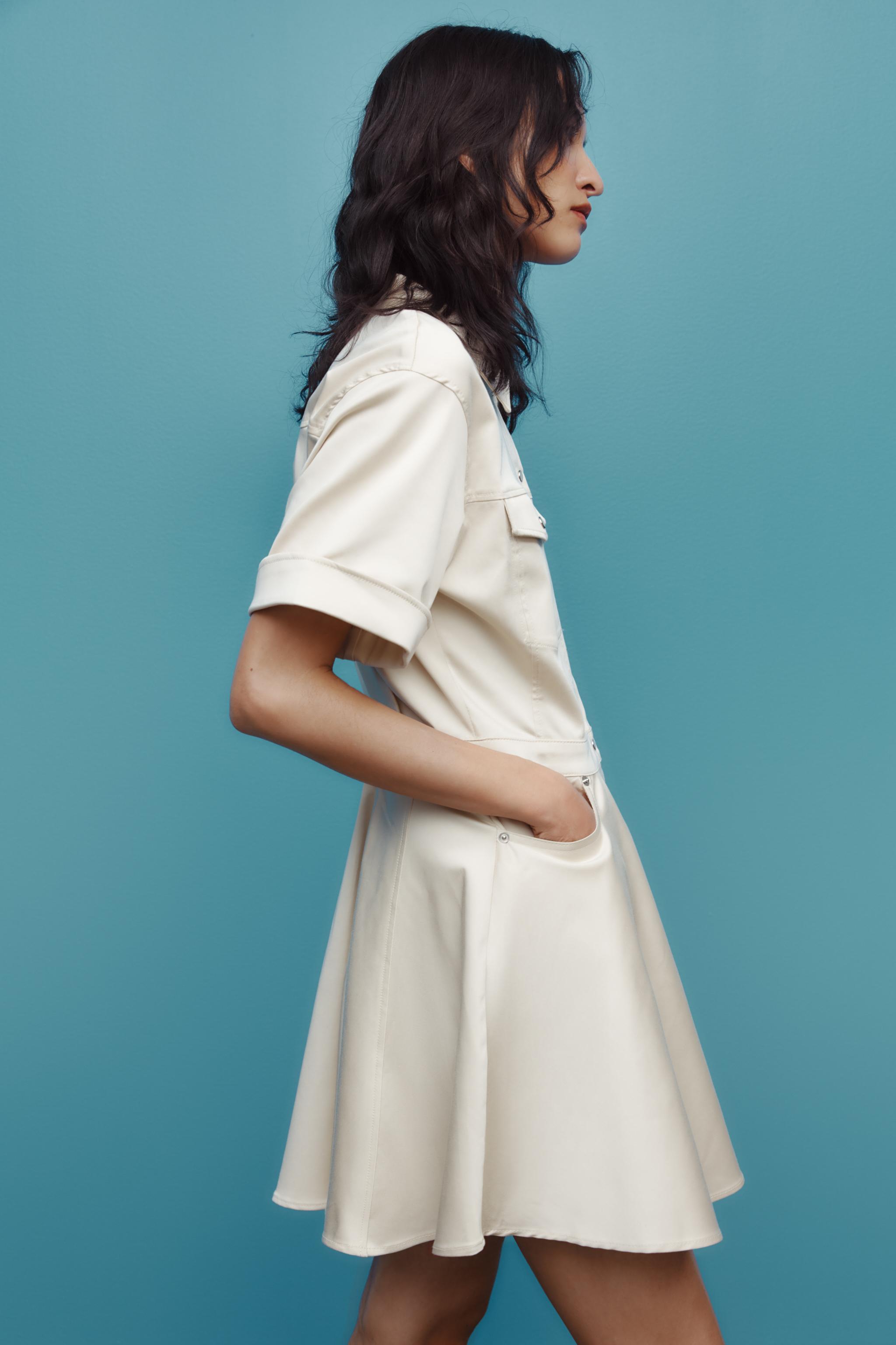 ZARA ショート丈フレアワンピース 4661/328 ショート丈フレアワンピース - ベージュ | ZARA Japan / 日本