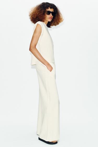COTTON DROP SLEEVE T-SHIRT - Ecru by Zara - Image 2