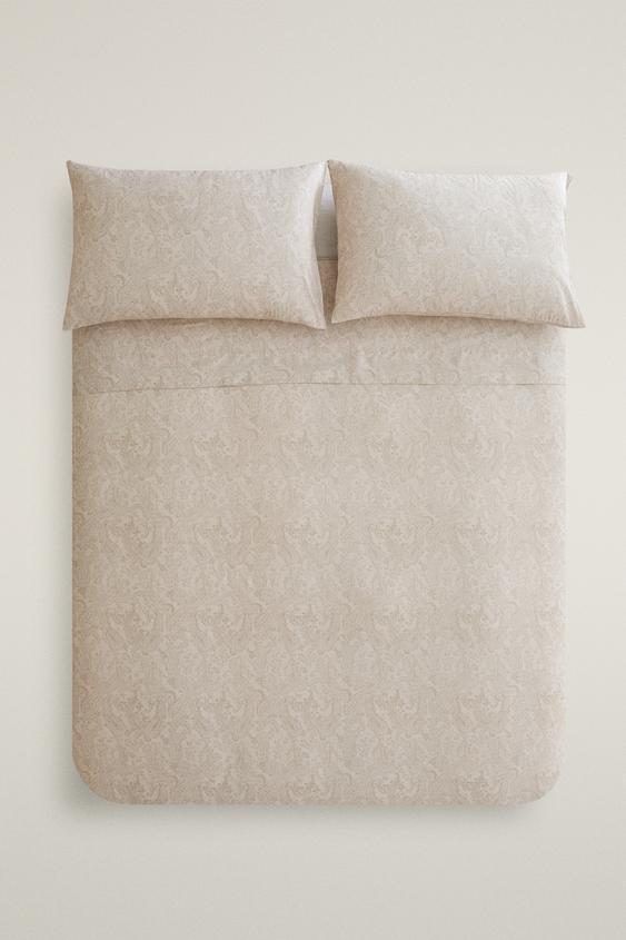 PAISLEY BETTBEZUG AUS SATIN (FADENDICHTE 300) - Beige von Zara - Bild 0