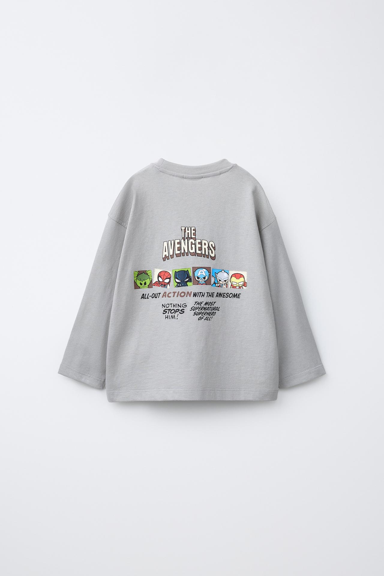 THE AVENGERS © PRINTED T-SHIRT — Blue gray