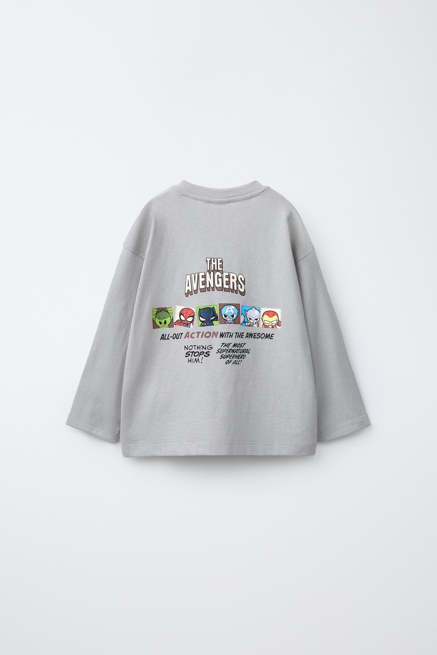 Детская футболка Zara the Avengers © Printed, цвет: Синий серый — фото 2