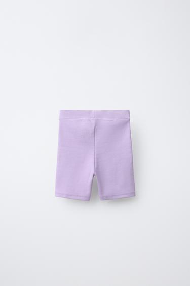 RIBBED CYCLING LEGGINGS - Mauve by Zara - Image 1