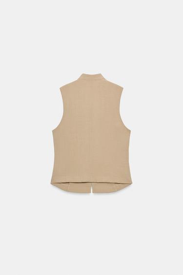 SLEEVELESS BUTTON SHIRT - Sand by Zara - Image 5