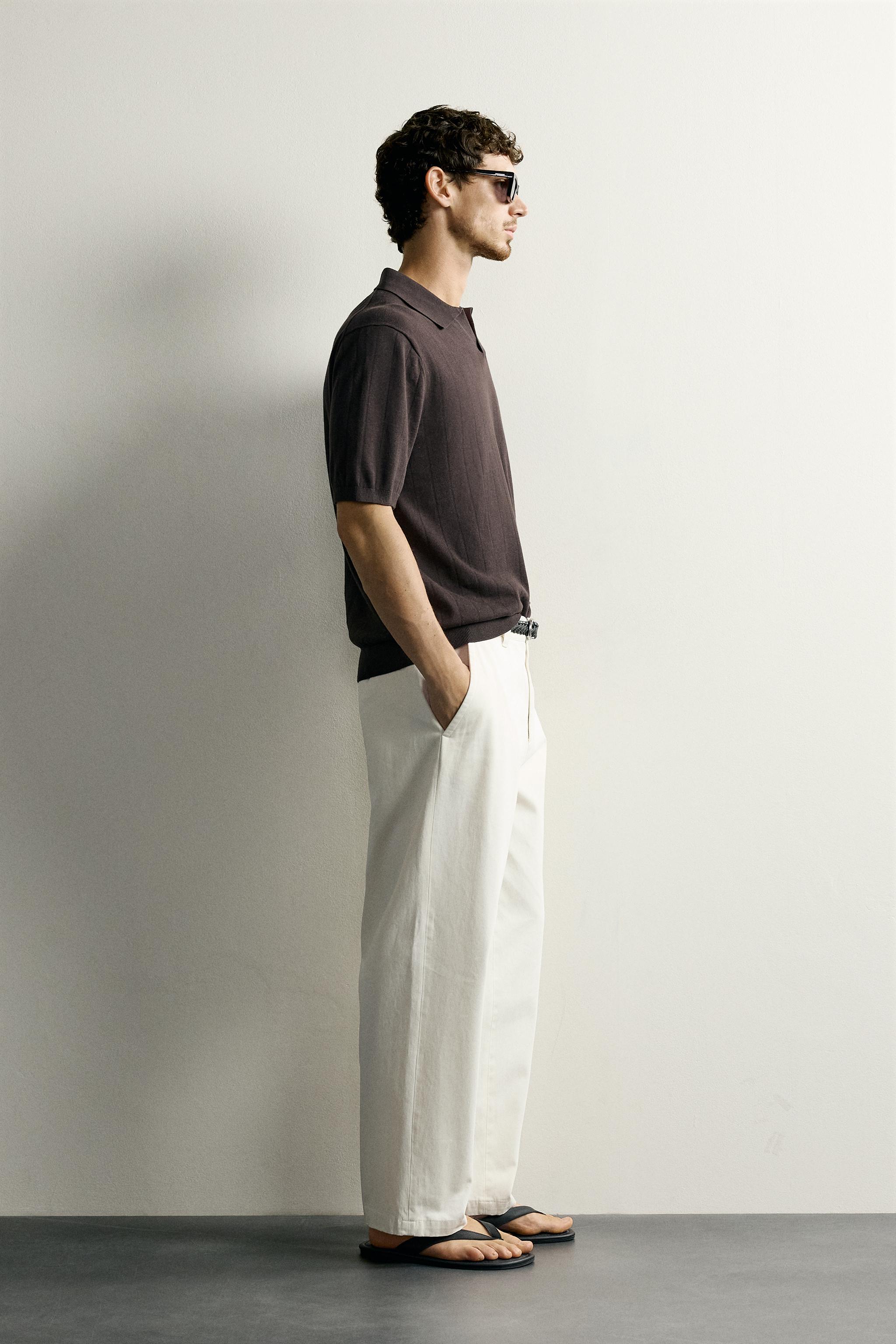 Мужские свитеры Zara REGULAR FIT RIBBED KNIT POLO — фото 4