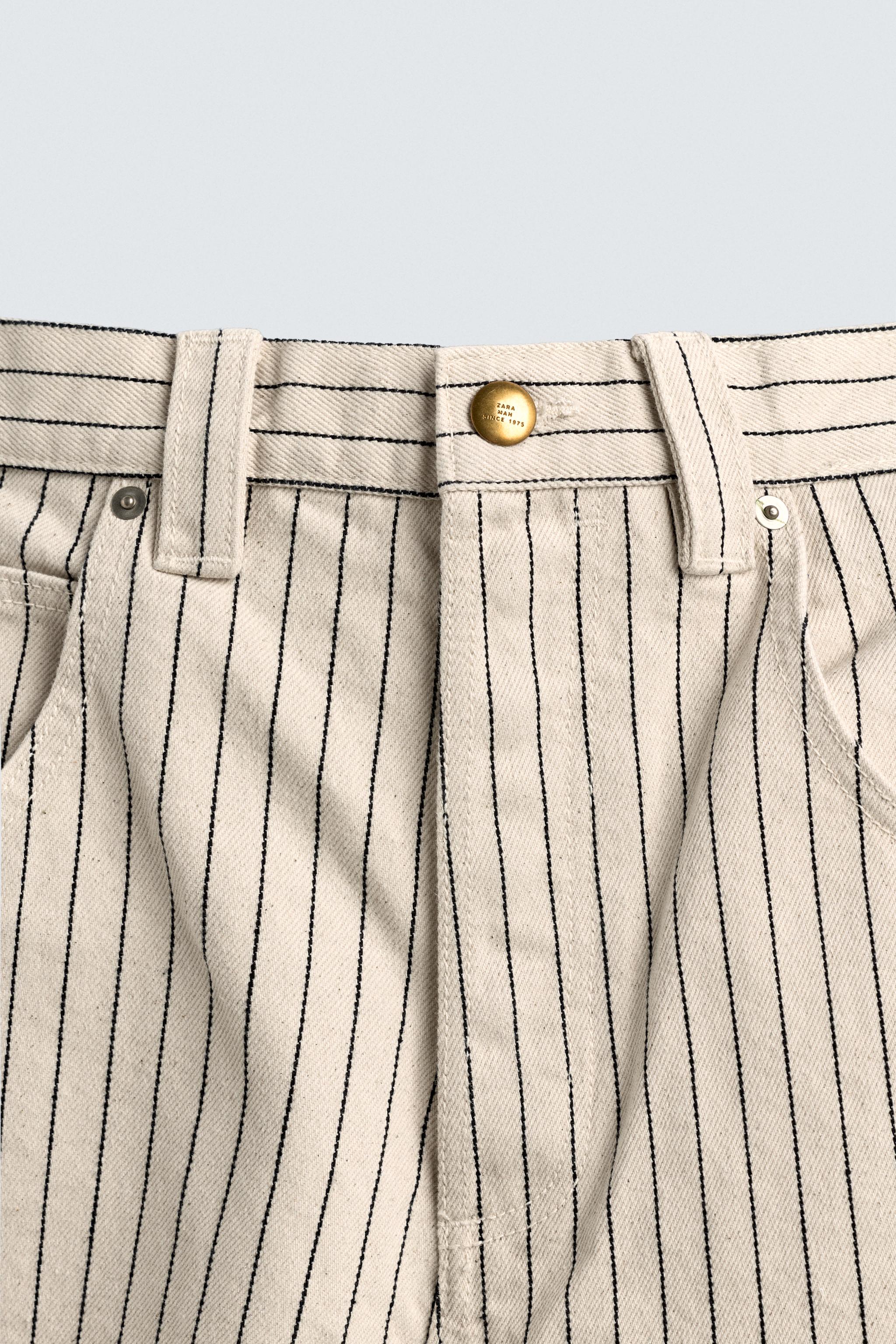 リラックスフィットピンストライプ柄ジョーツ - エクリュ | ZARA Japan