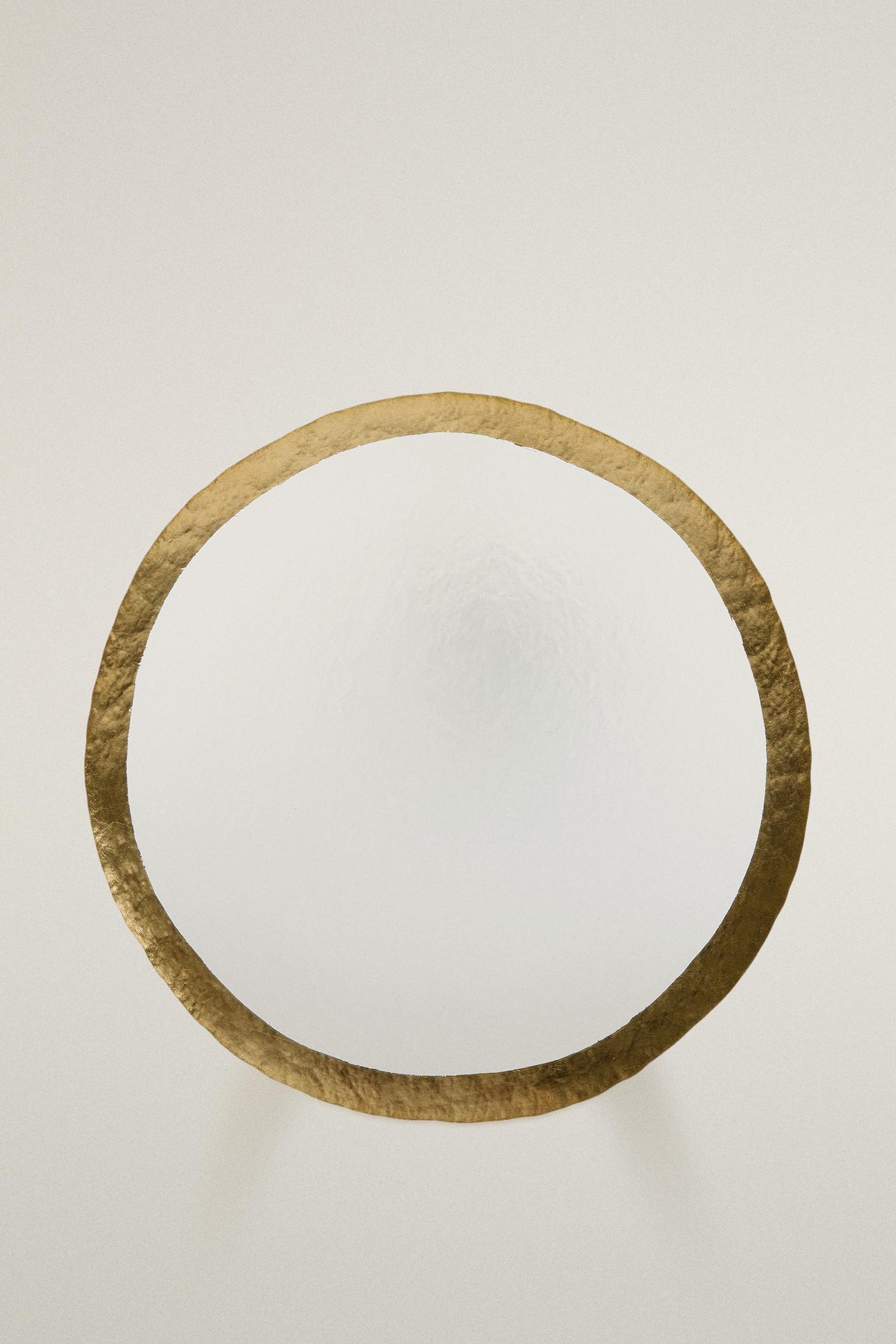 GLASS SERVICE PLATE WITH RIM — Gold