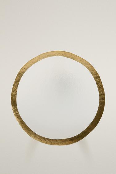 GLASS SERVICE PLATE WITH RIM — Gold 1