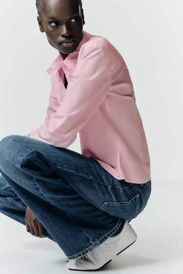 TRF MID-WAIST STRAIGHT LEG JEANS - Navy blue by Zara