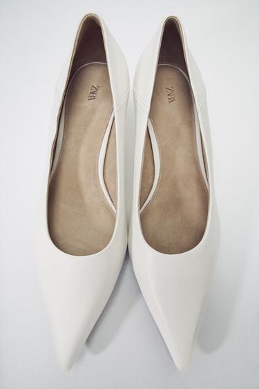LIMITED EDITION LEATHER WEDGE SHOES - White by Zara