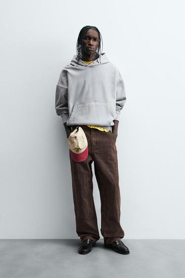 SUDADERA LAVADA CAPUCHA - Gris antracita de Zara - Imagen 0