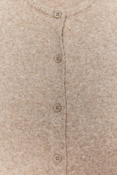 GILET EN MAILLE À NŒUD - Vison chiné de Zara - Image 8