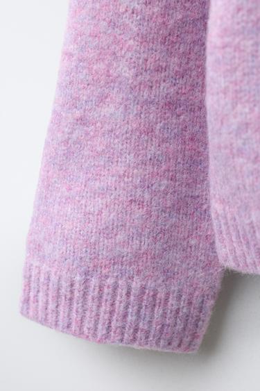 PULL EN MAILLE NŒUD BRILLANT AVEC LAINE - Lilas clair de Zara - Image 3
