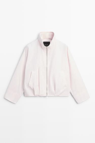 Zara High neck bomber jacket - Pale pink