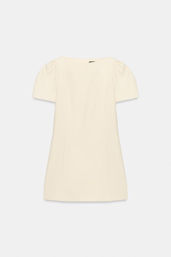 SHORT PUFF SLEEVE JUMPSUIT DRESS - Vanilla by Zara - Image 0