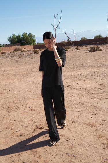 FAUX SUEDE TROUSERS - Black by Zara - Image 2