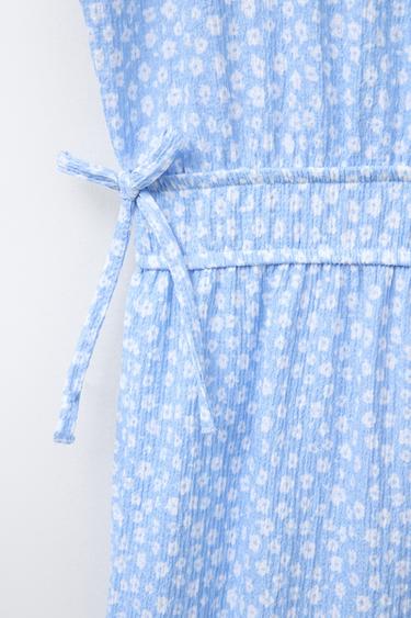 LONG TEXTURED PRINT JUMPSUIT - Sky blue by Zara - Image 3