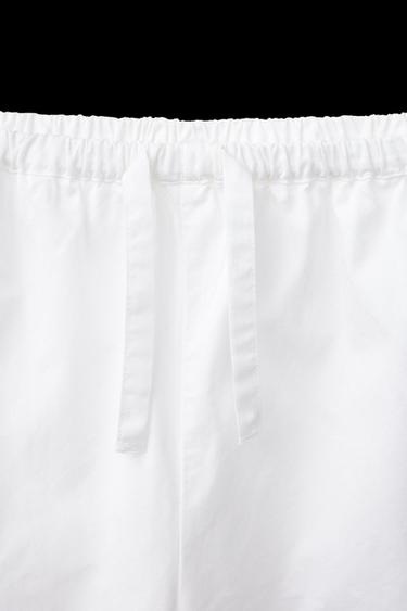 GERADE HOSE MIT GESTICKTEN BLUMEN - Weiß von Zara