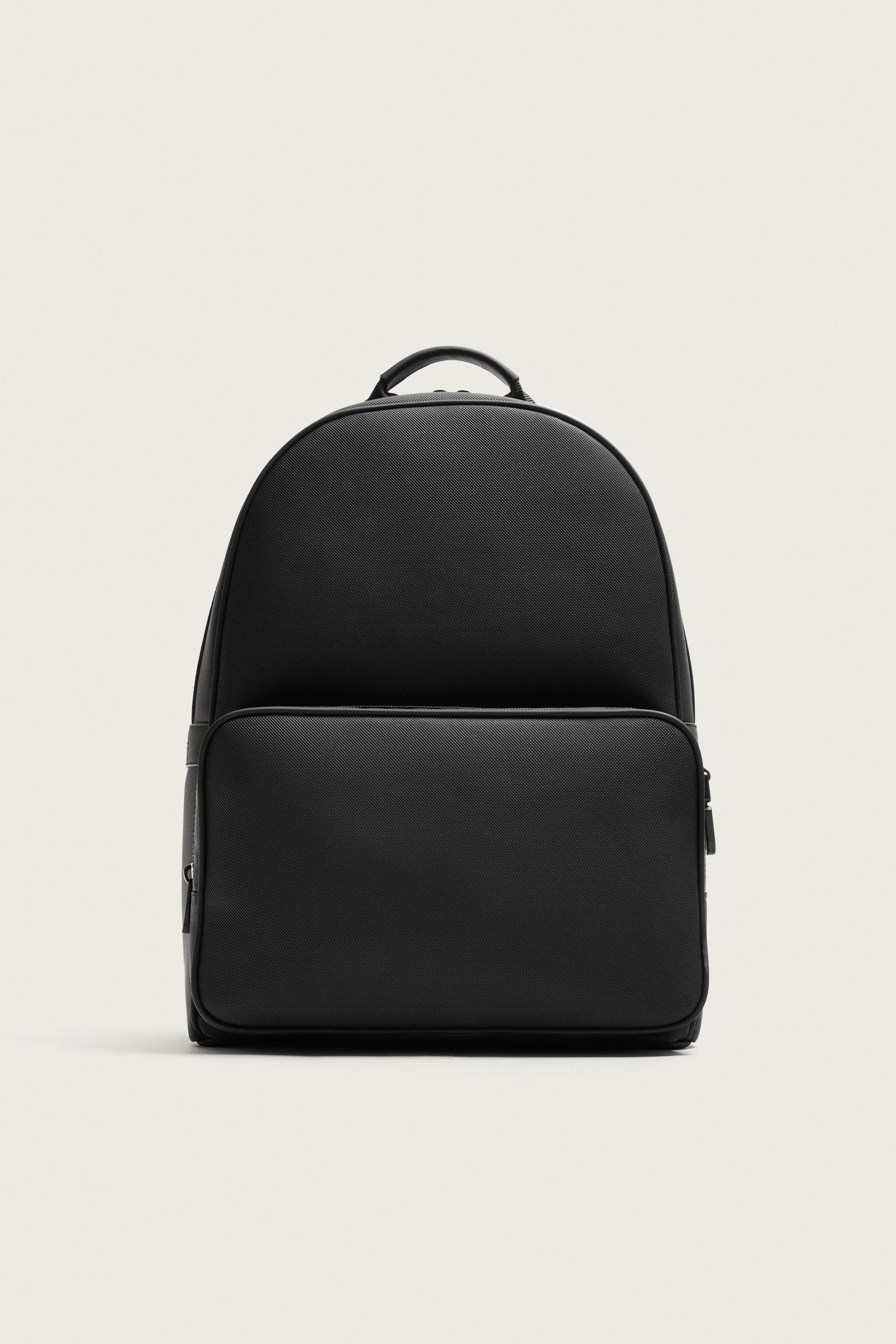 RUBBERISED TEXTURE BACKPACK — Black
