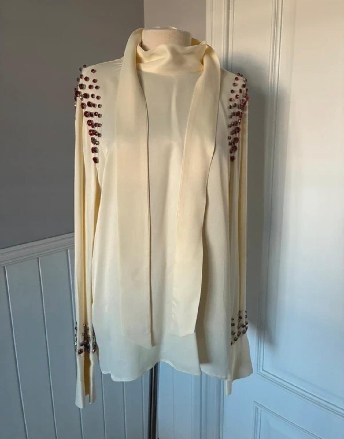 SATIN BLOUSE WITH RHINESTONES - Image 3
