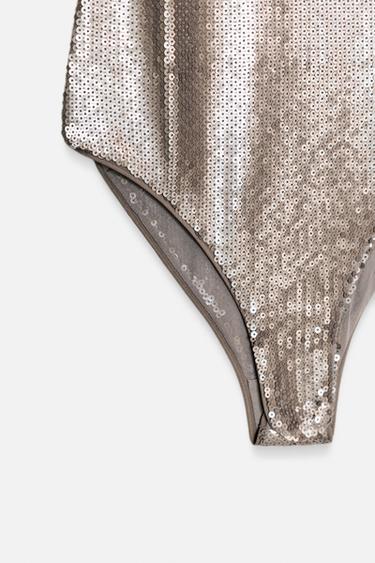 BODY LENTEJUELAS ZW COLLECTION - Plata Mate de Zara