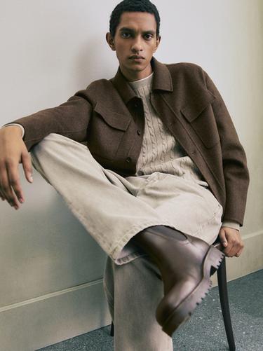 Botín piel chelsea - Marrón de Zara