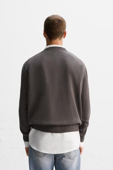 COTTON-LINEN LIMITED EDITION SWEATER - Brown by Zara - Image 2