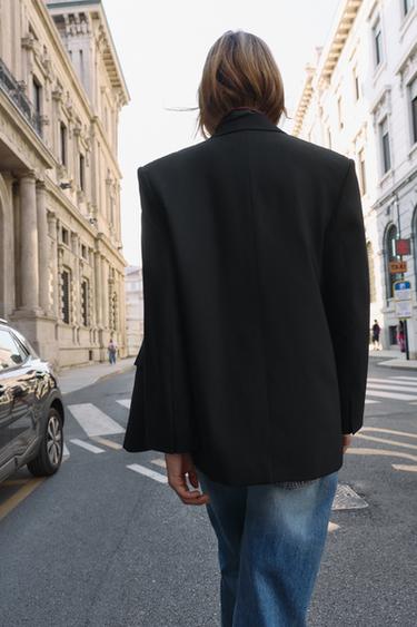 BLAZER CROISÉ OVERSIZE - Noir de Zara - Image 4