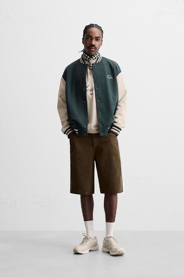 FAUX SUEDE BOMBER JACKET - Bottle green by Zara - Image 0