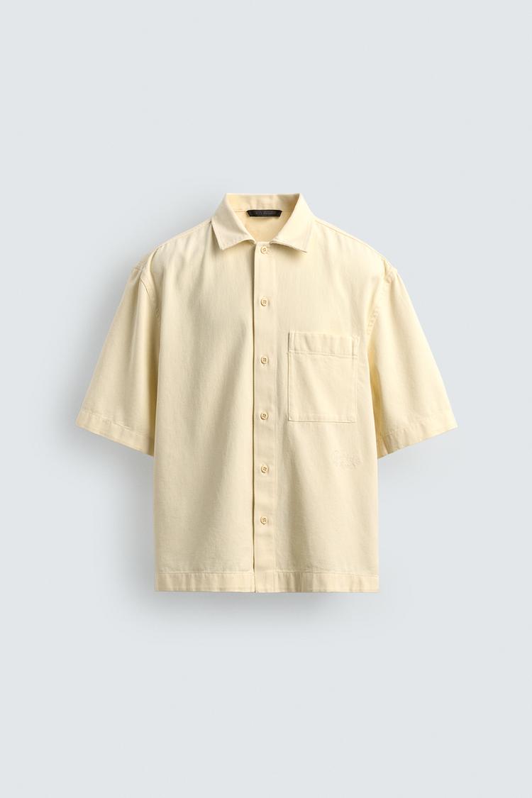 ZARA EMBROIDERED TEXTURED OVERSHIRT