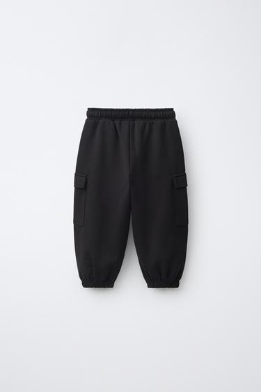 INTERLOCK CARGO JOGGER PANTS — Black 2