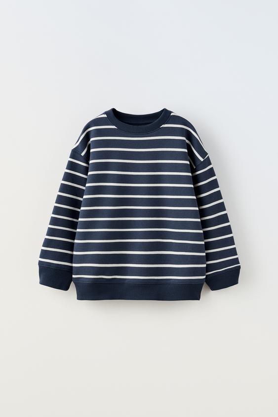 STRIPED SWEATSHIRT - Blue | ZARA Australia