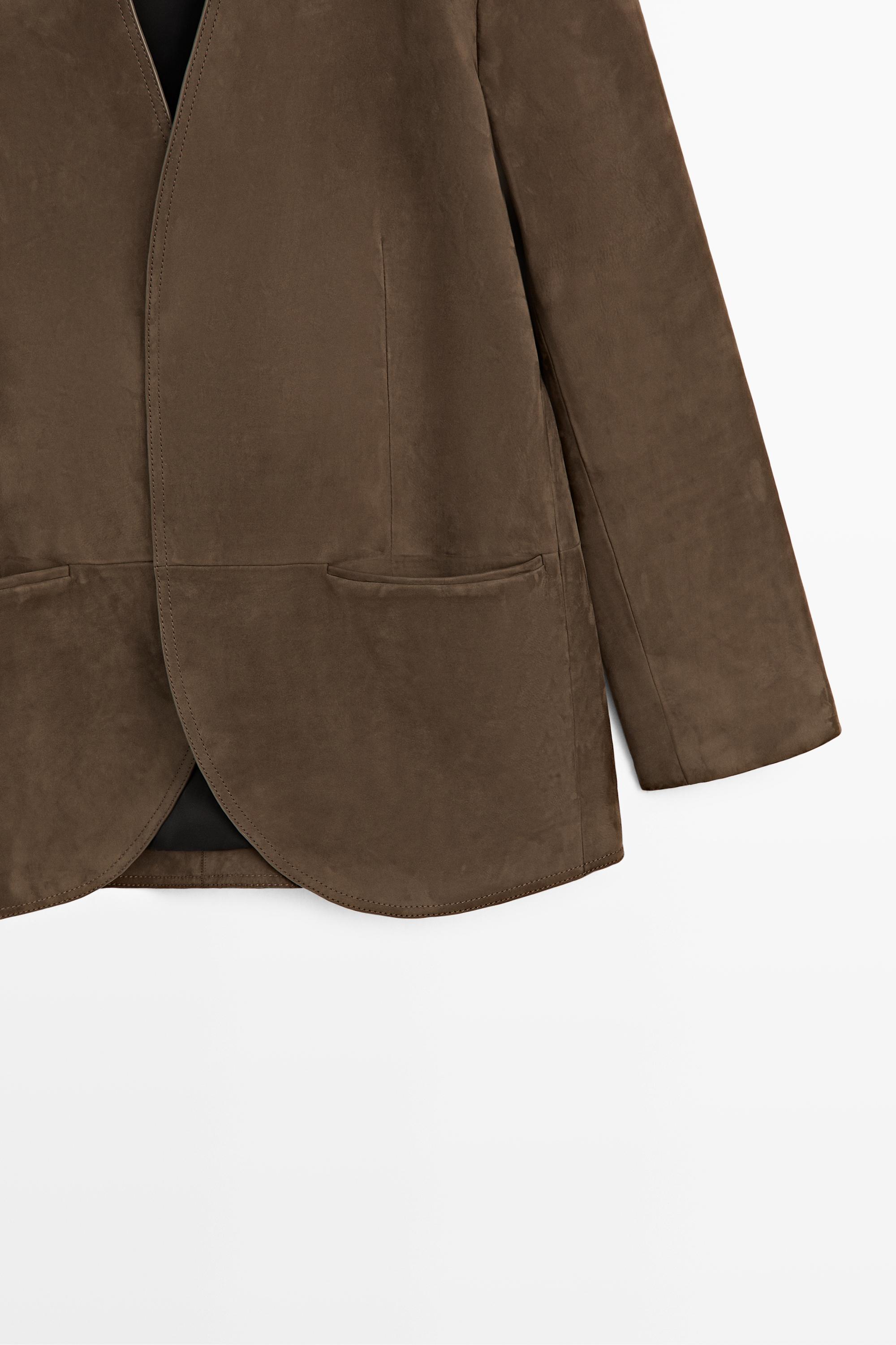 Blazer en cuir et daim