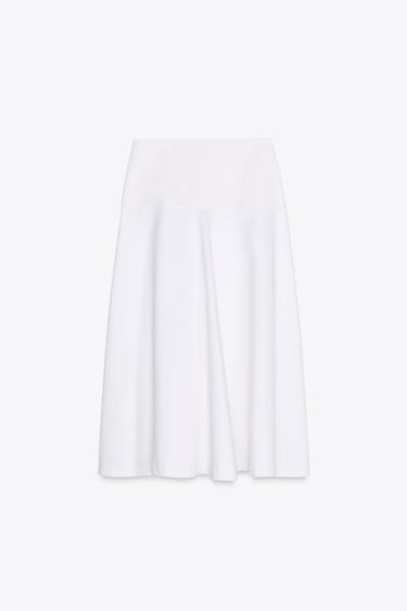 ZW COLLECTION LAYERED SKIRT WITH BUTTONS - White by Zara - Image 7