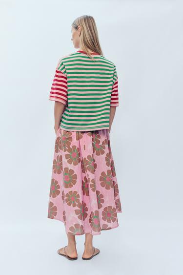 LIMITED EDITION FLORAL LINEN BLEND MIDI SKIRT - Printed by Zara - Image 2