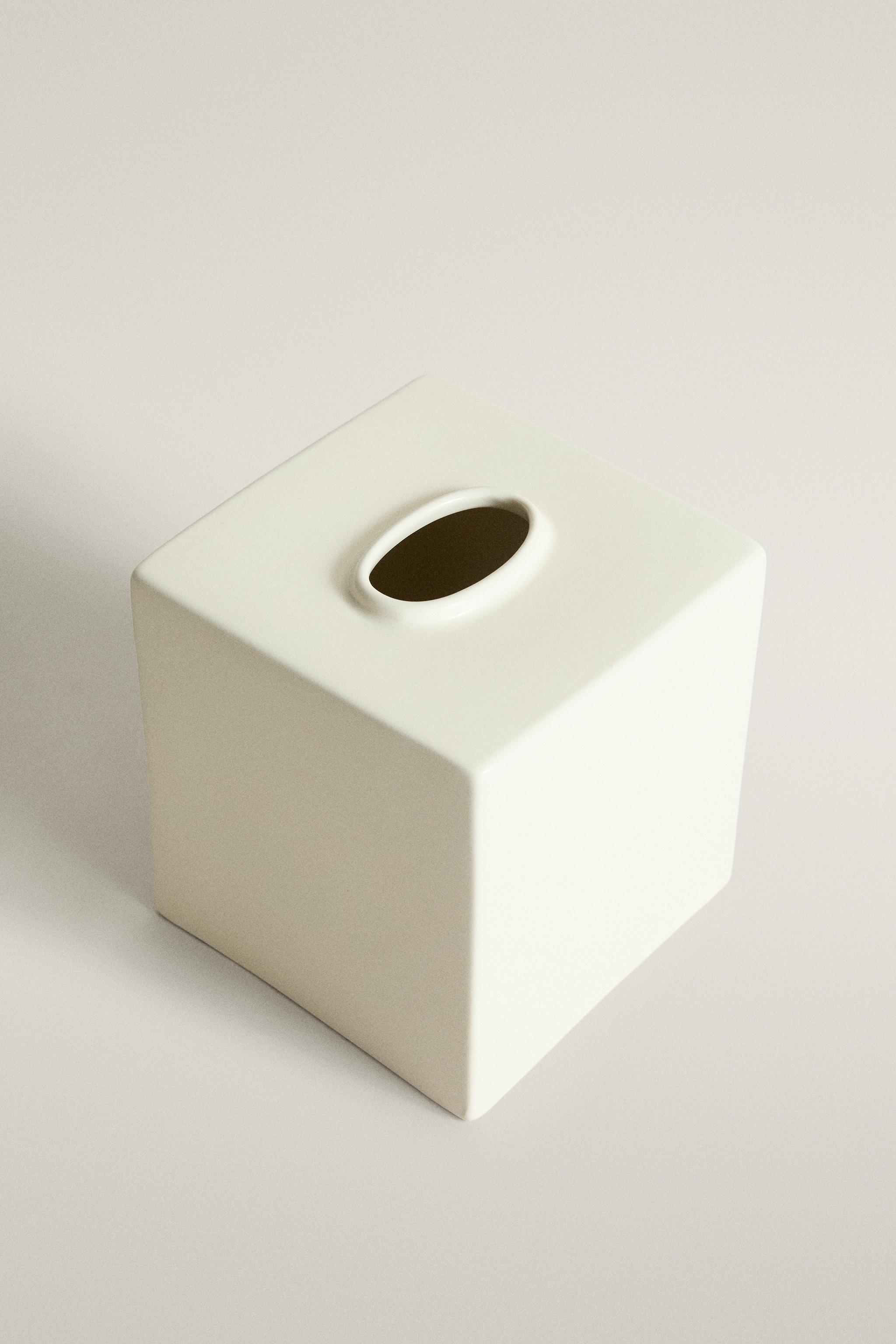 BOÎTE À MOUCHOIRS CÉRAMIQUE CRÈME