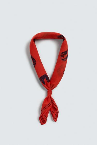 SLOGAN PRINT BANDANA - Red by Zara - Image 1