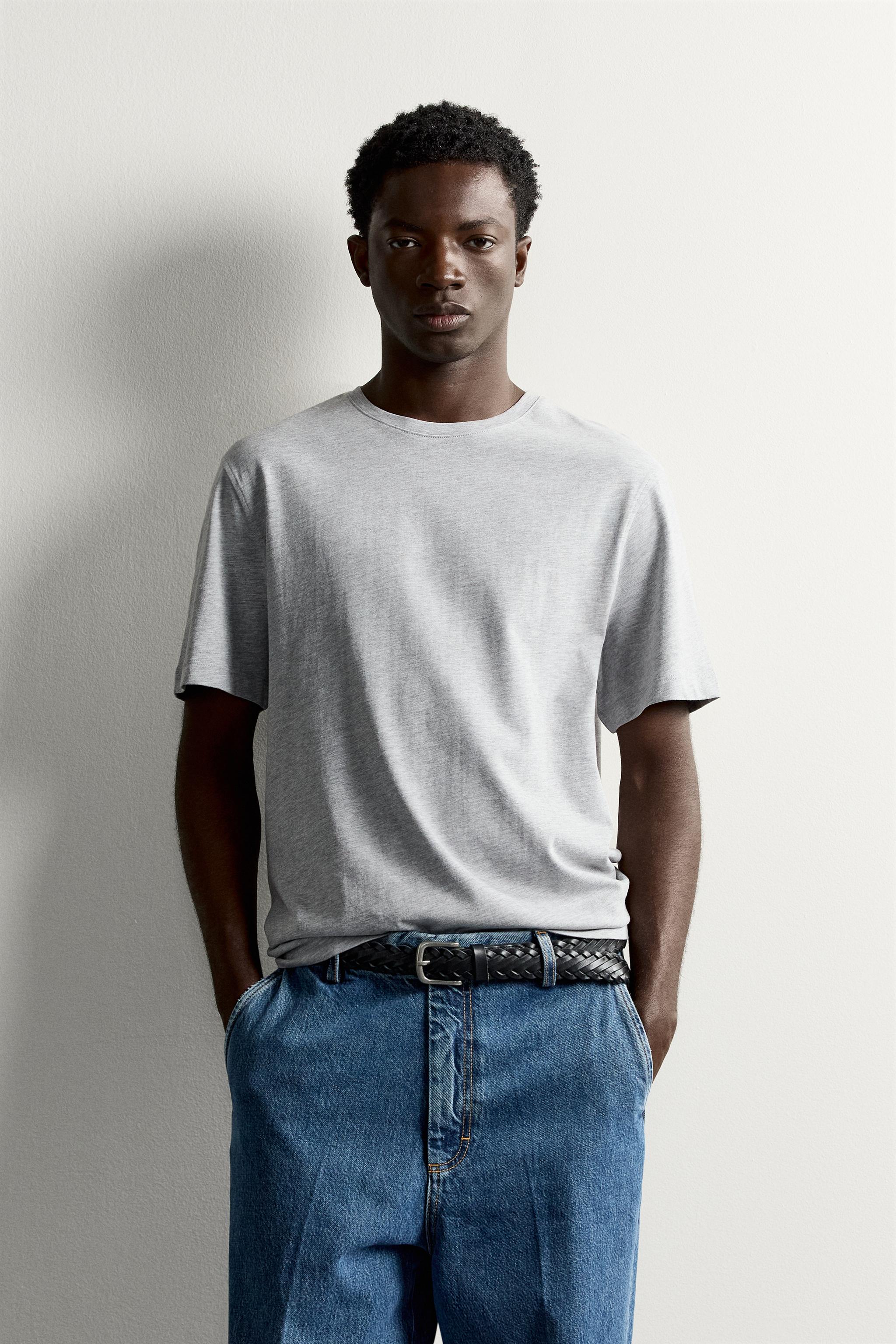 REGULAR FIT T-SHIRT - Gray marl | ZARA United States