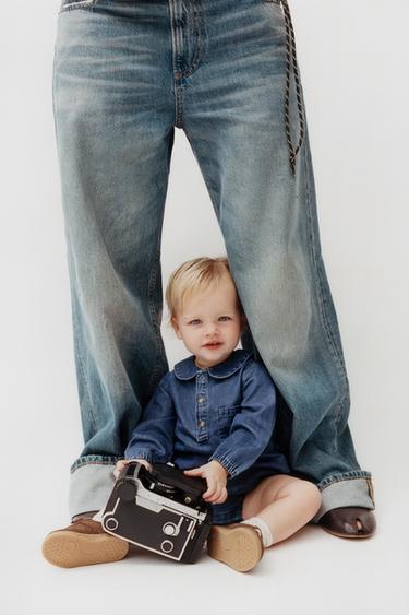 DENIM BODYSUIT - Mid-blue by Zara