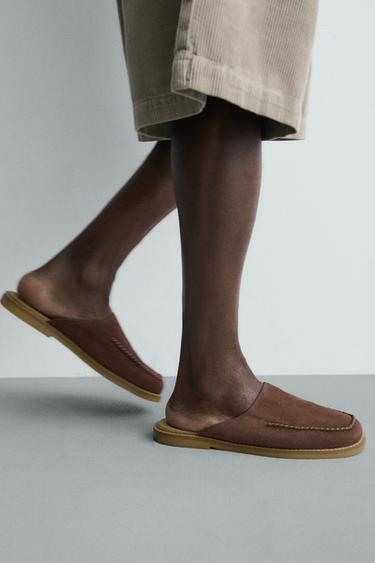 SABOTS EN CUIR - Marron de Zara - Image 2