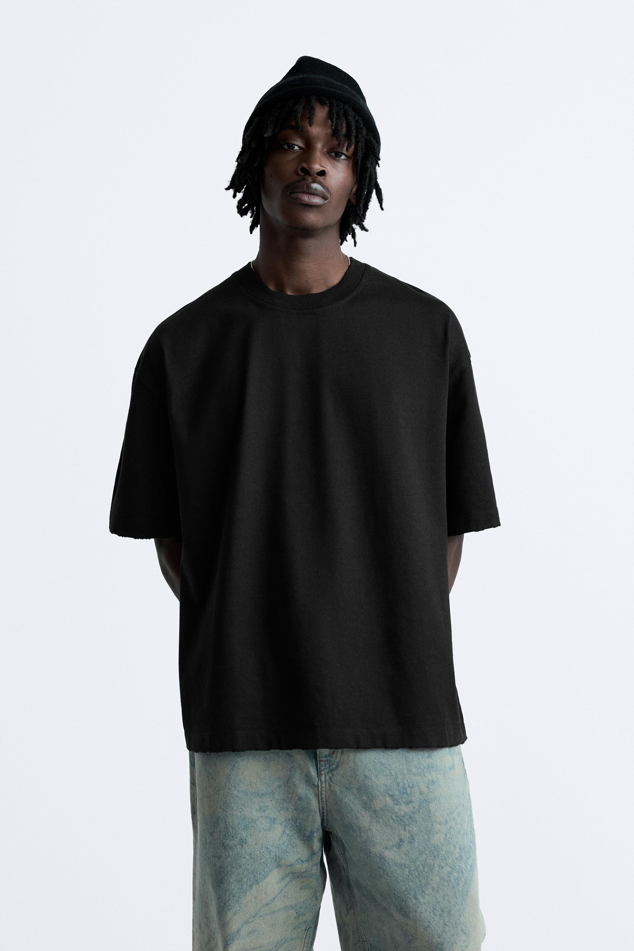 RIPPED RELAXED FIT T-SHIRT - Black | ZARA United States