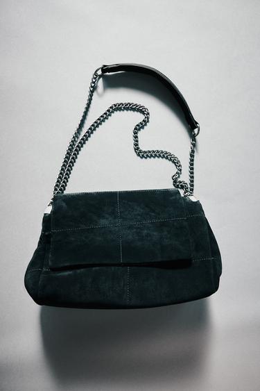LEATHER SHOULDER BAG - Black by Zara