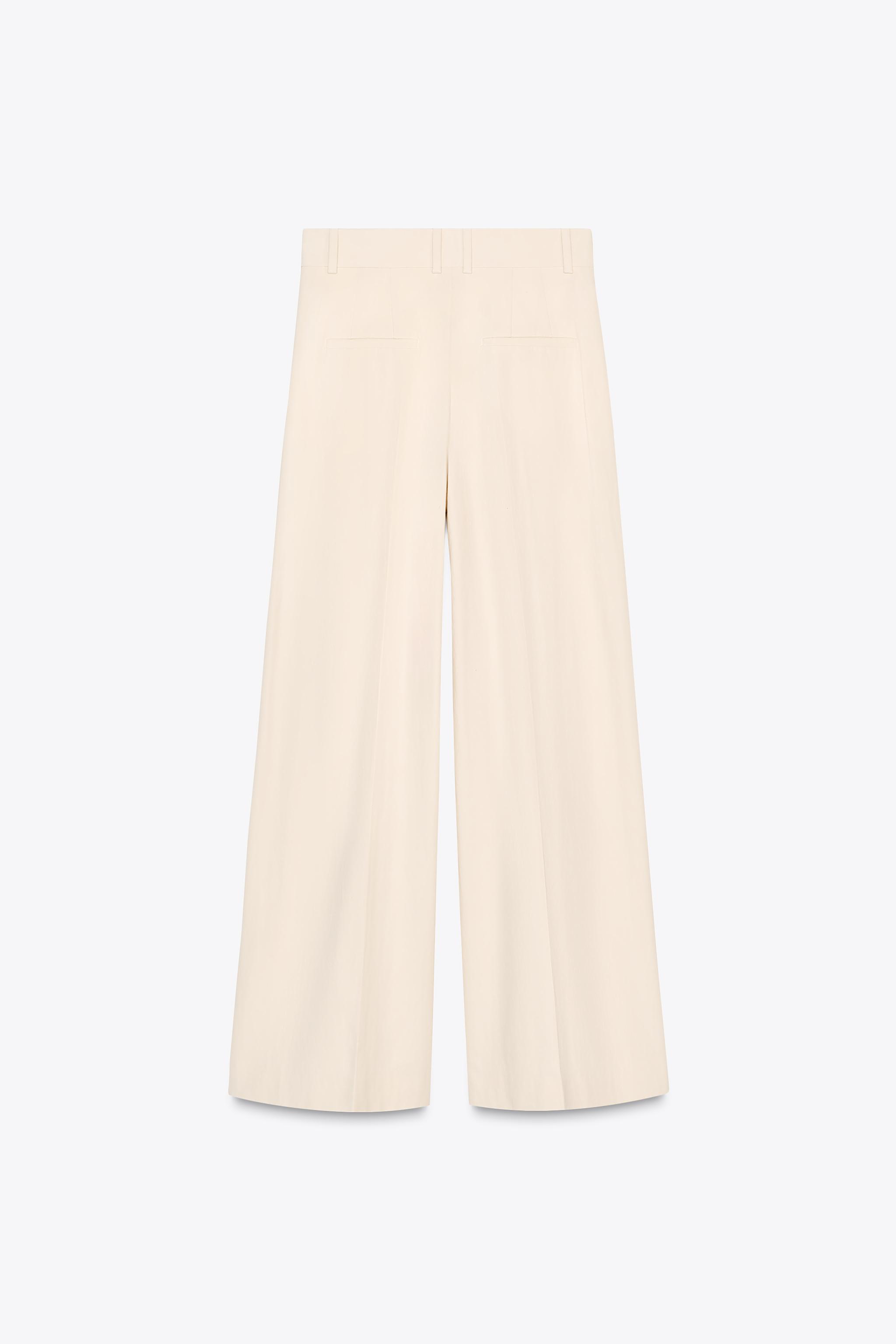 ZARA ZW COLLECTION ダーツパンツ 2387/336 ZWコレクション チェック柄ダーツパンツ - ライトブラウン