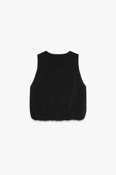 BALLOON HEM KNIT TOP - Black by Zara - Image 5